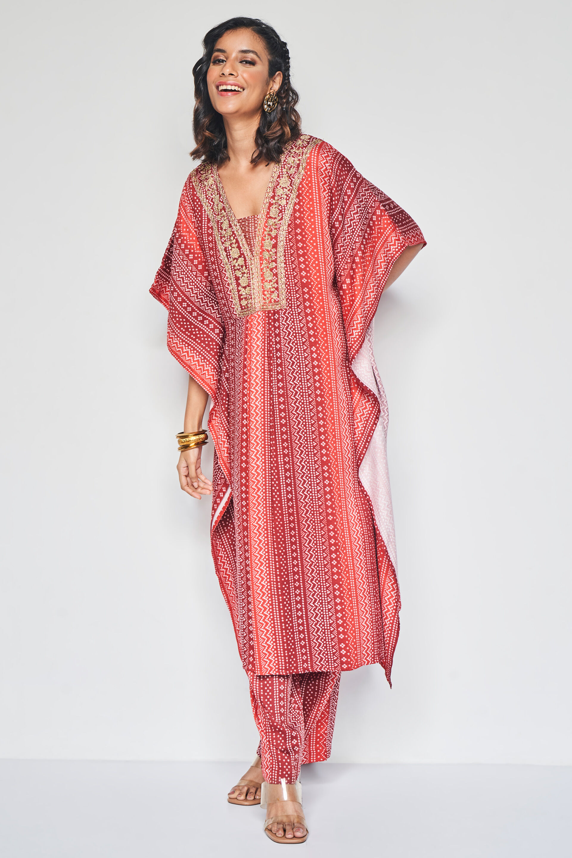 Hawa Hawai kaftan set, Red, image 3